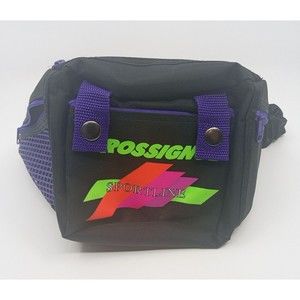 Rossignol 90s Vintage Sportline Fanny Pack Hip Waist Bag Black Purple Neon